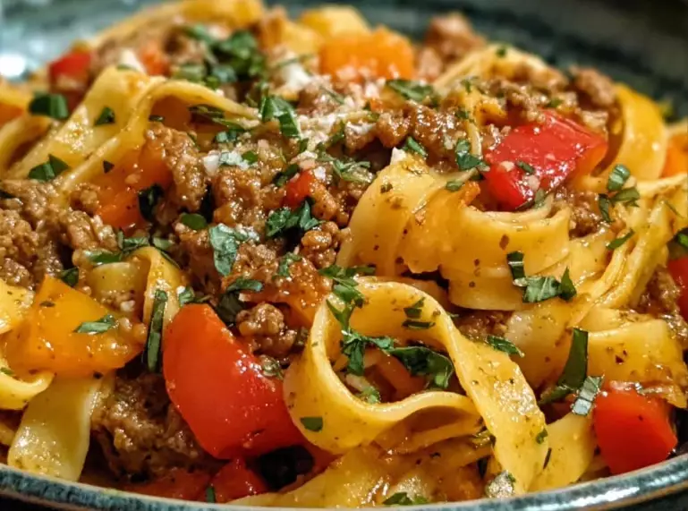 Italian pasta with wine