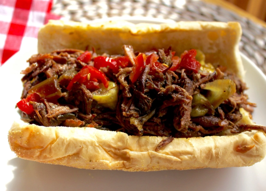 What is the Chicago way for an Italian beef sandwich?